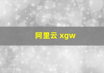 阿里云 xgw